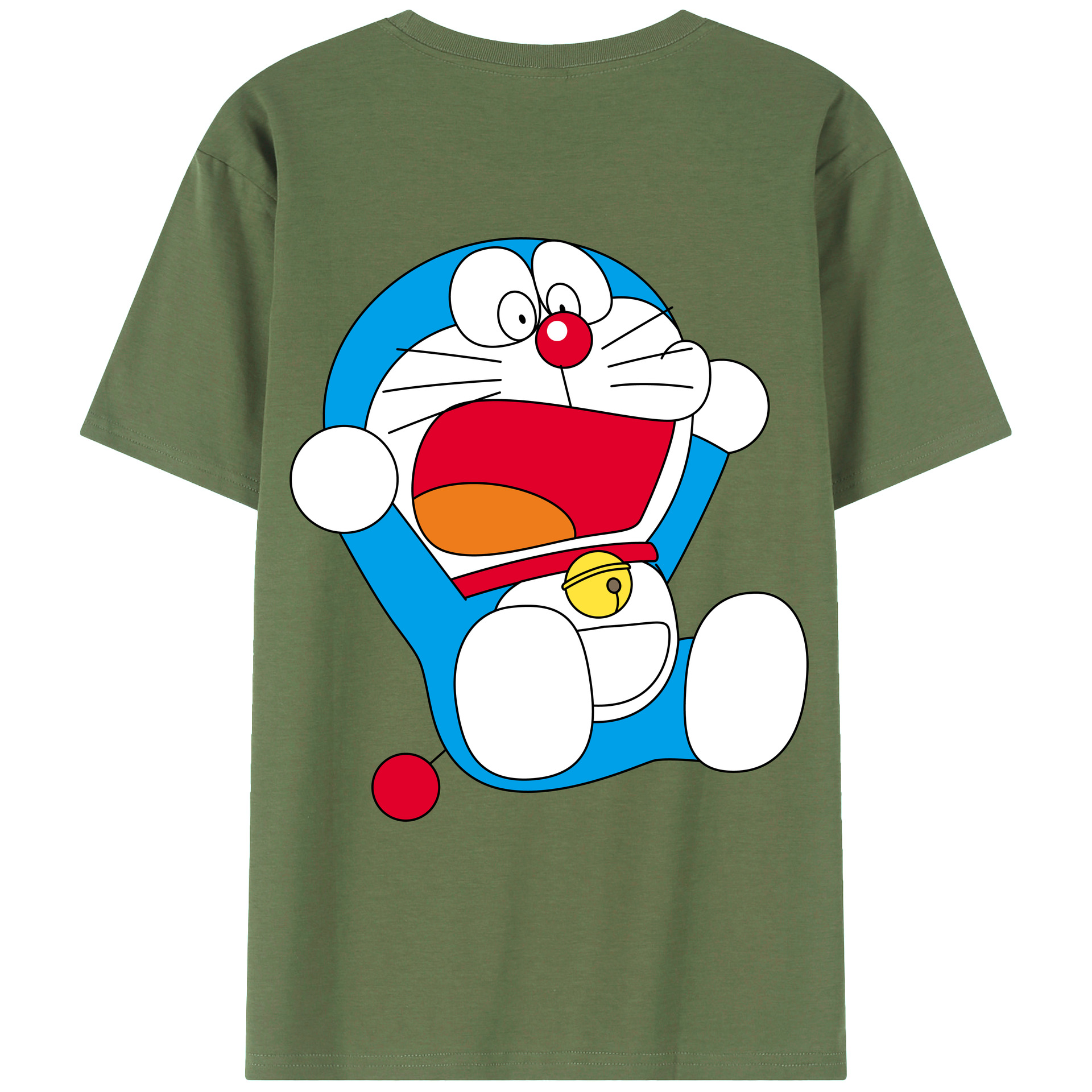 （画像用） ドラえもん Doraemon 綿100％ メンズ半袖Tシャツ（バックプリント） 通気性
